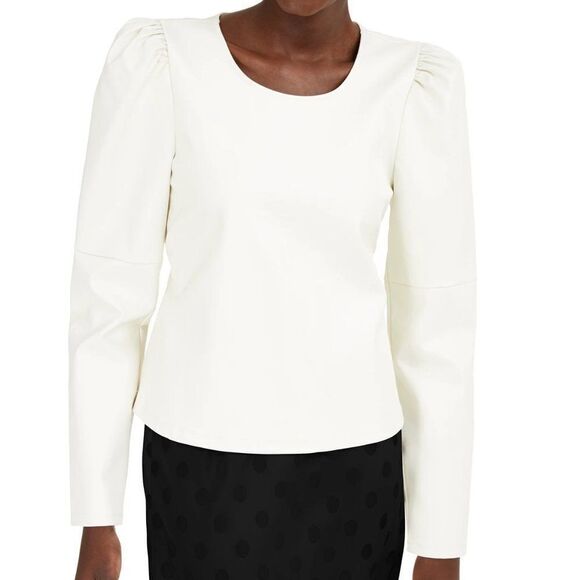 INC International Concepts Faux-Leather Tie Top - Picture 1 of 13